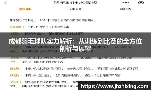 成都羽毛球队实力解析：从训练到比赛的全方位剖析与展望